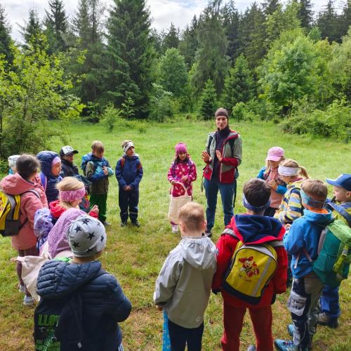 Theodora hatte viele spannende Infos zum Wald für uns